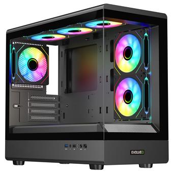 EVOLVEO Ursus, mATX/6x ARGB 120/sklo čelo + bok