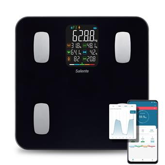 Salente MaxFit, chytrá osobní diagnostická fitness váha, Bluetooth, černá