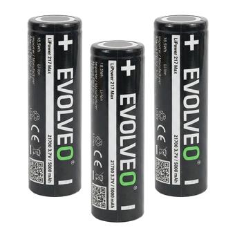EVOLVEO LiPower 217 Max 5000 – Li-ion baterie 21700 (3.7 V / 5000 mAh) 3 ks