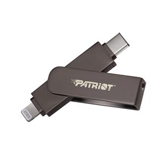 Patriot iLuxe Stick C MFi/256GB/USB 3.2/Lightning + USB-C/Čierna