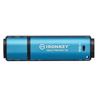 Kingston Ironkey Vault Privacy 50/512GB/USB 3.2/USB-A/Modrá