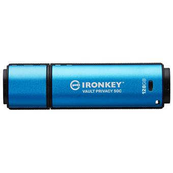 Kingston Ironkey Vault Privacy 50C/128GB/USB 3.2/USB-C/Modrá