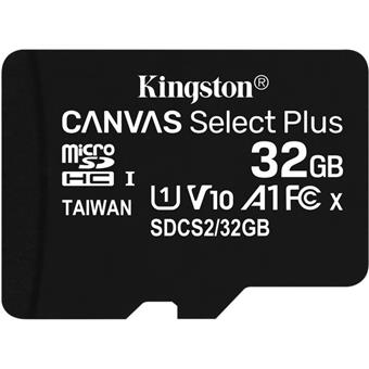 32GB microSDHC Kingston Canvas Select Plus  A1 CL10 100MB/s bez adapteru