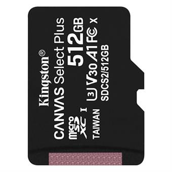 Kingston Canvas Select Plus A1/micro SD/512GB/100MBps/UHS-I U3 / Class 10