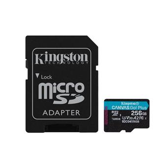 Kingston Canvas Go Plus A2/Micro SDXC/256GB/UHS-I U3 / Class 10/+ Adaptér
