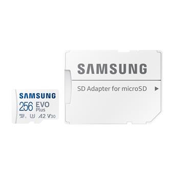 Samsung EVO Plus/micro SDXC/256GB/UHS-I U3 / Class 10/+ Adaptér/Biela