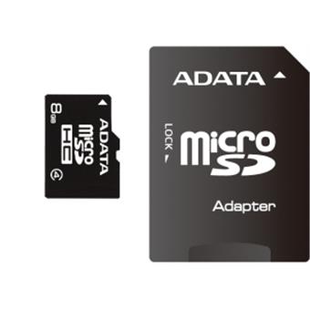 Adata/micro SD/8GB/10MBps/Class 4/+ Adaptér