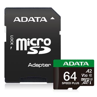 ADATA 64GB MicroSDXC UHS-I U3 V30 + adapter