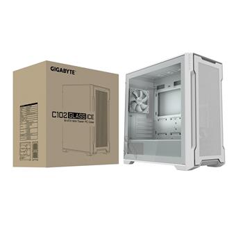 GIGABYTE C102 GLASS ICE/Midi Tower/Transpar./Bílá