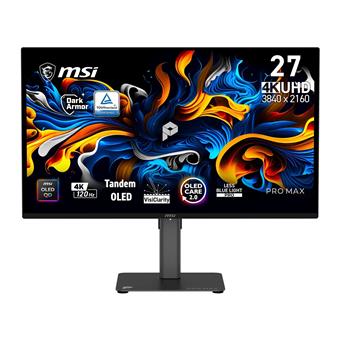 MSI PRO MAX/271UPX12G/26,5"/QD-OLED/4K UHD/120Hz/0,03ms/Čierna/3R