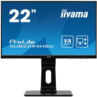22" iiyama XUB2294HSU-B1: VA, FullHD@75Hz, 250cd/m2, 4ms, VGA, HDMI, DP, USB, height, pivot, černý