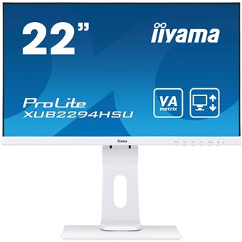 22" iiyama XUB2294HSU-W1: VA, FullHD@75Hz, 250cd/m2, 4ms, VGA, HDMI, DP, USB, height, pivot, bílý