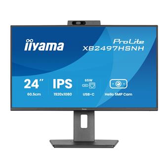 24" iiyama XB2497HSNH-B1:IPS,FHD,USB-C dock,cam