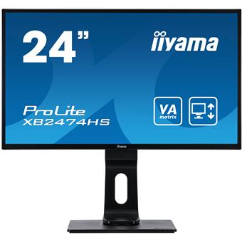 24" iiyama XB2474HS-B2: VA, FullHD@75Hz, 250cd/m2, 4ms, VGA, HDMI, DP, height, pivot, černý