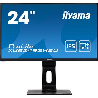 24" iiyama XUB2493HSU-B1: IPS, FullHD@75Hz, 250cd/m2, 4ms, VGA, HDMI, DP, USB, height, pivot, černý