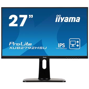 27" iiyama XUB2792HSU-B1: IPS, FullHD@75Hz, 250cd/m2, 4ms, VGA, HDMI, DP, USB, height, pivot, černý