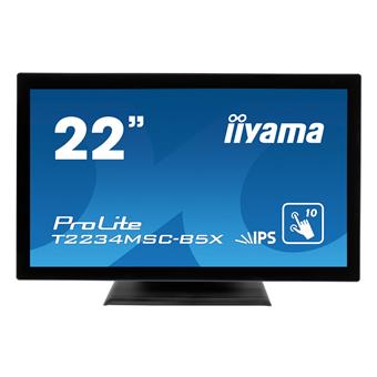 22" iiyama T2234MSC-B6X: IPS, FullHD, capacitive, 10P, 350cd/m2, VGA, DP, HDMI, černý