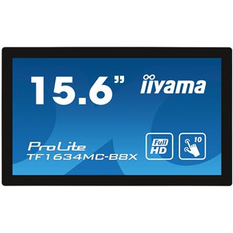 15,6" iiyama TF1634MC-B8X: IPS, FullHD, capacitive, 10P, 450cd/m2, VGA, DP, HDMI, IP65, čierny