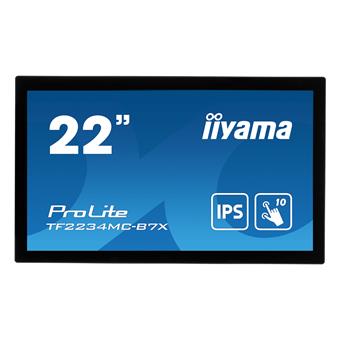 22" iiyama TF2234MC-B7X: IPS, FullHD, capacitive, 10P, 350cd/m2, VGA, DP, HDMI, IP65, černý