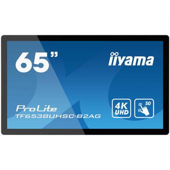 65" iiyama TF6538UHSC-B2AG: IPS, 4K, capacitive, 50P, 500cd/m2, VGA, HDMI, DP, DVI, 24/7, černý