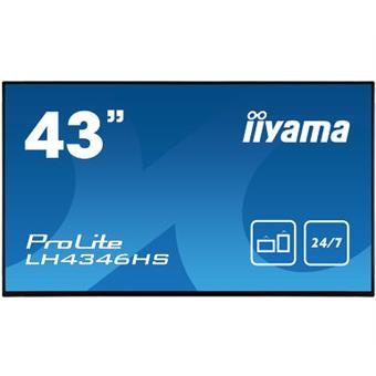 43" iiyama LH4346HS-B1: IPS, FullHD, 450cd/m2, 24/7, VGA, HDMI, DP, RJ45, RS-232c, IR, USB, Android