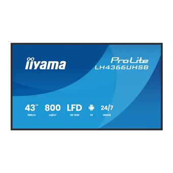 43" iiyama LH4366UHSB-B1AG:4K UHD,VA,IPX5,DP-out