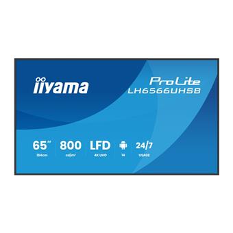 65" iiyama LH6566UHSB-B1AG: VA,4K UHD,IPX5, DP-out