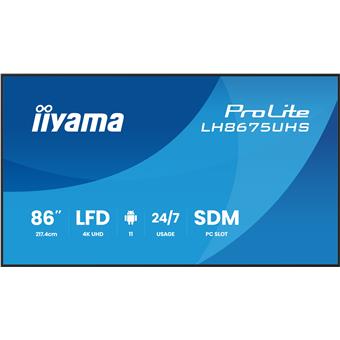 86" iiyama LH8675UHS-B2AG:IPS,4K,24/7,Android 11