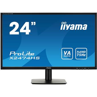 24"LCD iiyama X2474HS-B1 - VA, 4ms, 250cd/m2, 3000:1, DP, HDMI, repro,Audio Out