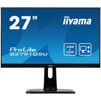 27" iiyama B2791QSU-B1 - TN,WQHD,1ms,350cd/m2, 1000:1,16:9,DVI,HDMI,DP,USB,repro,výškov.nast.,pivot