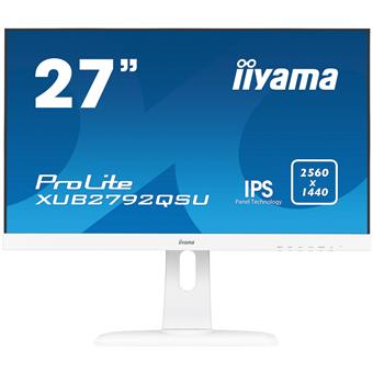 27" iiyama XUB2792QSU-W1 - IPS,WQHD,5ms,350cd/m2, 1000:1,16:9,DVI,HDMI,DP,USB,repro,výšk.nast.,pivot