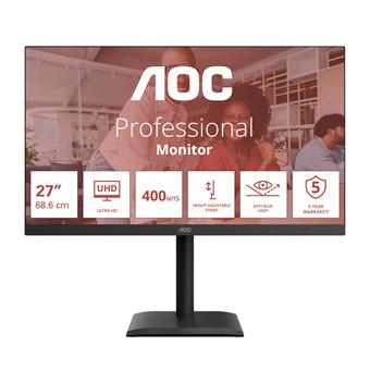 AOC/U27E4CV/27"/IPS/4K UHD/60Hz/4ms/Čierna/5R