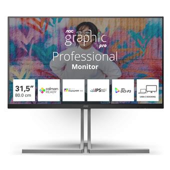 AOC/U32U3CV/32"/IPS/4K UHD/60Hz/4ms/Blck-Slvr/3R