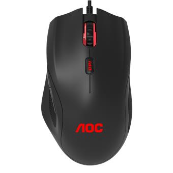 AOC GM200/Herní/Optická/Pro praváky/4 200 DPI/Drátová USB/Černá-červená