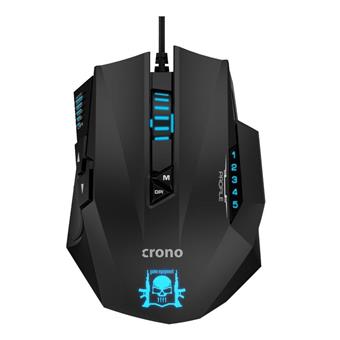 Crono CM648/Herní/Optická/Pro praváky/4 000 DPI/Drátová USB/Černá-modrá