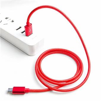 Crono kabel USB 2.0 - microUSB 1m, červený, premium