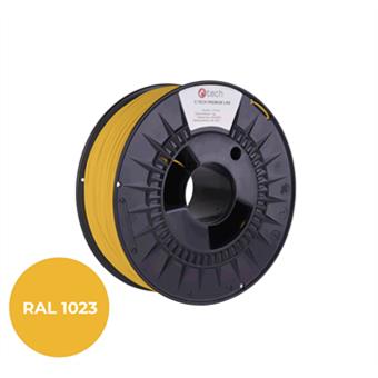 Filament C-TECH PREMIUM LINE, TPU 90A, flexibilný, dopravná žltá, RAL1023, 1,75mm, 1kg