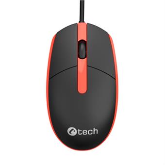 Myš C-TECH WM-10, černočervená, USB