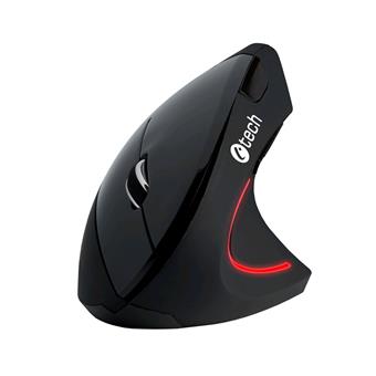 Myš C-TECH VEM-09/Vertikální/Optická/Pro praváky/1 600 DPI/Bezdrátová USB/Černá