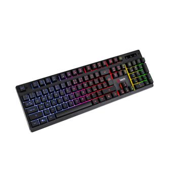 Polomechanická herní klávesnice C-TECH Iris (GKB-08), casual gaming, CZ/SK, duhové podsvícení, USB