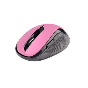 Myš C-TECH WLM-02P, čierno-ružová, bezdrôtová, 1600DPI, 6 tlačidiel, USB nano receiver