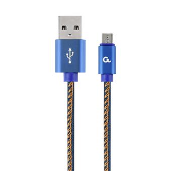 Gembird oplétaný denim USB-A/microUSB kabel 1m