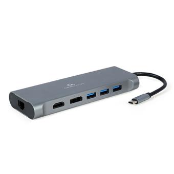 Gembird USB-C 8v1 multiport USB 3.0 + HDMI + DisplayPort + VGA + PD + čtečka karet + LAN + audio