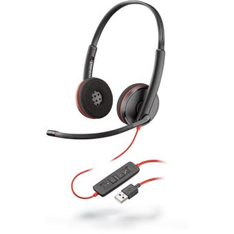 Poly Blackwire C3220/Stereo/USB/Drát/Černá-červená