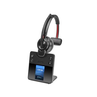 Poly Savi 8410 Office/Mono/DECT/Bezdrát/Stand/Černá-červená
