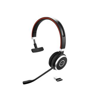 Jabra Evolve 65 SE/Mono/BT/Bezdrát/Černá-červená