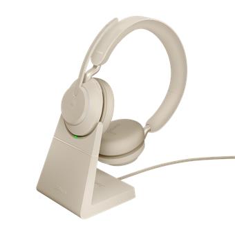 Jabra Evolve2 65, Link380a MS Stereo Stand Beige