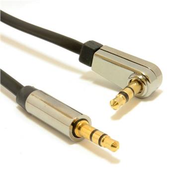 GEMBIRD 3.5 mm stereo jack, 0,75 m, M/M, 90° lomený konektor