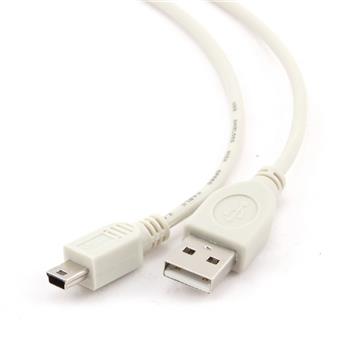 GEMBIRD USB 2.0 - Mini-USB, 0,9m, M/M, bílý