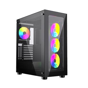 Gembird Fornax X450MAX/Midi Tower/Transpar./Čierna